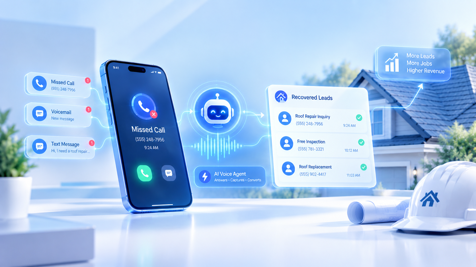 missed call recovery system for roofers